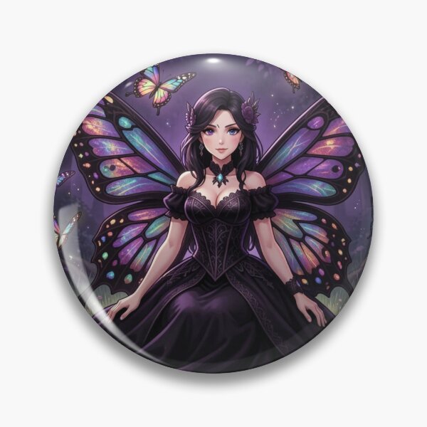 Item preview, Gothic Butterfly Fairy in a mystical forest scene full of light, magic and delicate fantasy energy designed and sold by FotoworldEdel.