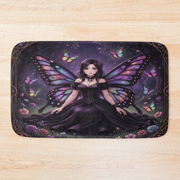Item preview, Gothic Butterfly Fairy in a mystical forest scene full of light, magic and delicate fantasy energy designed and sold by FotoworldEdel.