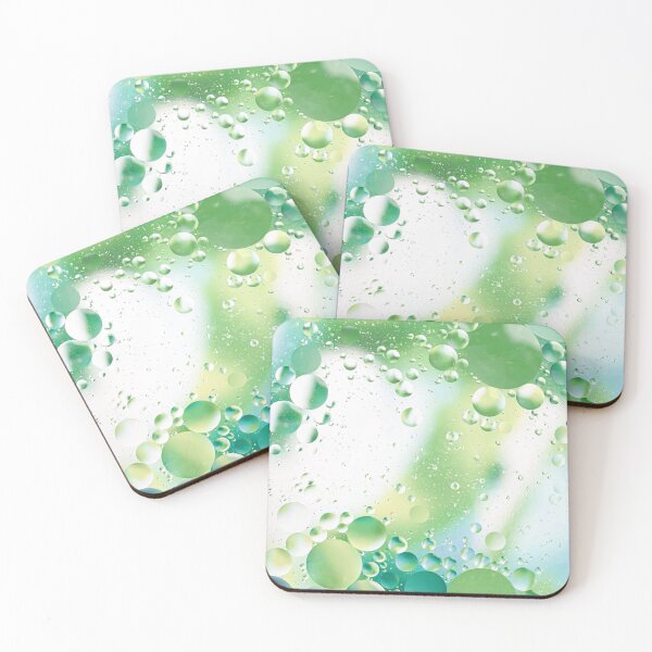 Item preview, Green and white watercolor bubbles, water drops pale modern art designed and sold by TanalyFlowers.