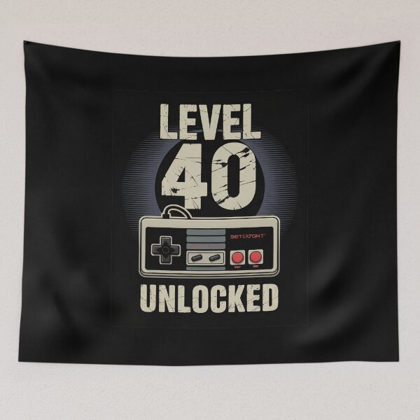 Item preview, Level 40 Unlocked Video Gamer 40th Birthday designed and sold by OlyvieArt.