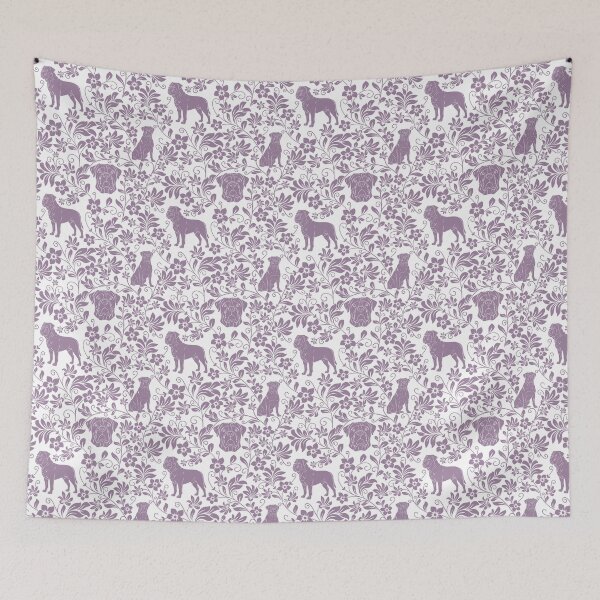 Item preview, Bullmastiff Floral Pattern | Strong Dog Botanical Aesthetic in Lavender designed and sold by WildLakePatterns.