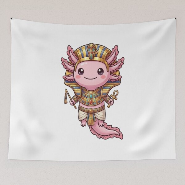 Item preview, Cute Egyptian Pharaoh Pink Axolotl designed and sold by Ella_Sketch.