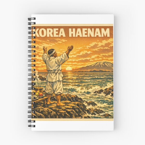 Item preview, KOREA HAENAM - Sea Prayer Ritual Sunset Jeju Island Hallasan Retro Vintage Poster designed and sold by KOREA-HAENAM.