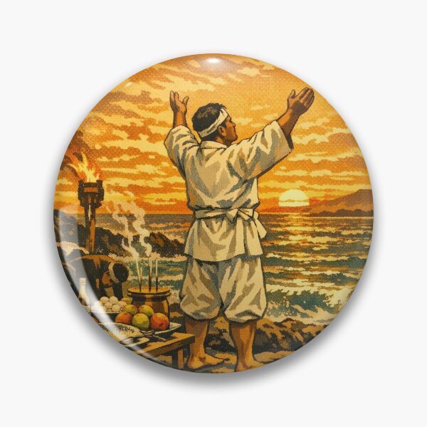 Item preview, KOREA HAENAM - Sea Prayer Ritual Sunset Jeju Island Hallasan Retro Vintage Poster designed and sold by KOREA-HAENAM.