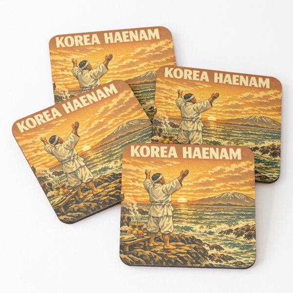 Item preview, KOREA HAENAM - Sea Prayer Ritual Sunset Jeju Island Hallasan Retro Vintage Poster designed and sold by KOREA-HAENAM.