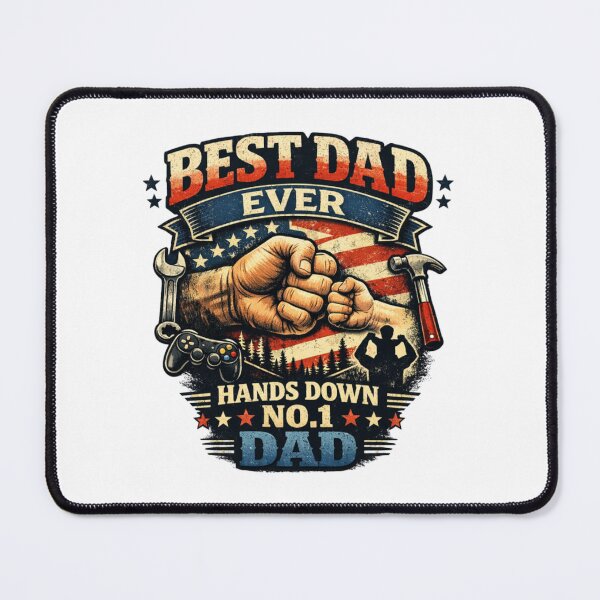 Item preview, Best dad ever - Patriotic - hands down number one dad designed and sold by Teacuppupdesign.