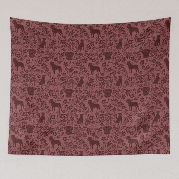 Item preview, Bullmastiff Floral Pattern | Strong Dog Botanical Aesthetic in Red designed and sold by WildLakePatterns.