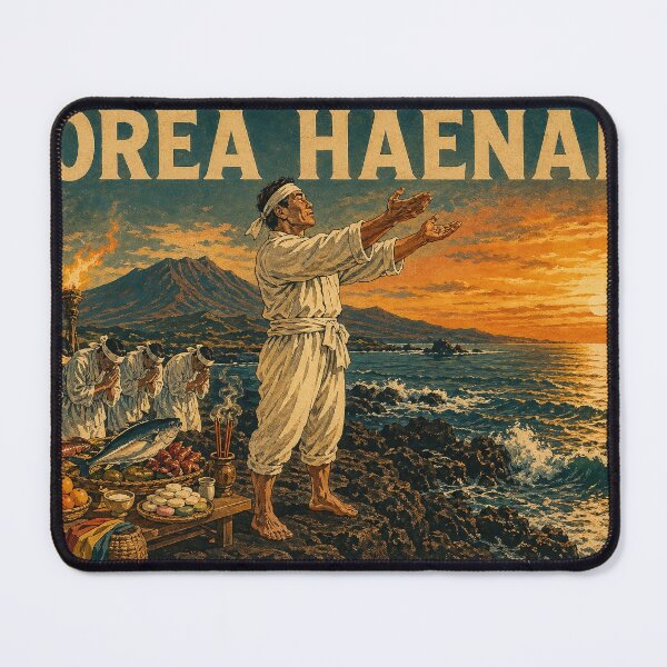 Item preview, KOREA HAENAM - Traditional Sea Ritual Pungeo-je Jeju Island Retro Vintage Poster designed and sold by KOREA-HAENAM.