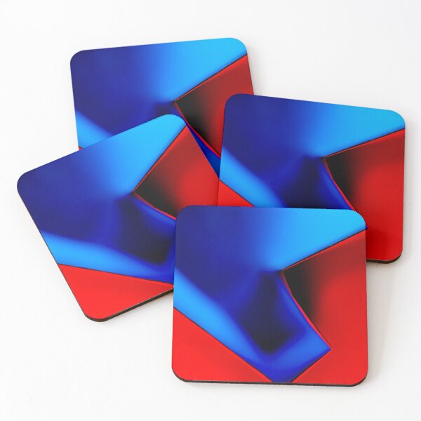Item preview, Electric Blue & Fire Red Abstract - Modern Minimalist Geometric Art designed and sold by AbulailArt.