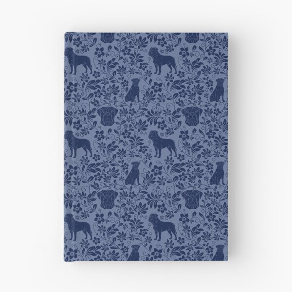 Item preview, Bullmastiff Floral Pattern | Strong Dog Botanical Aesthetic in Blue designed and sold by WildLakePatterns.