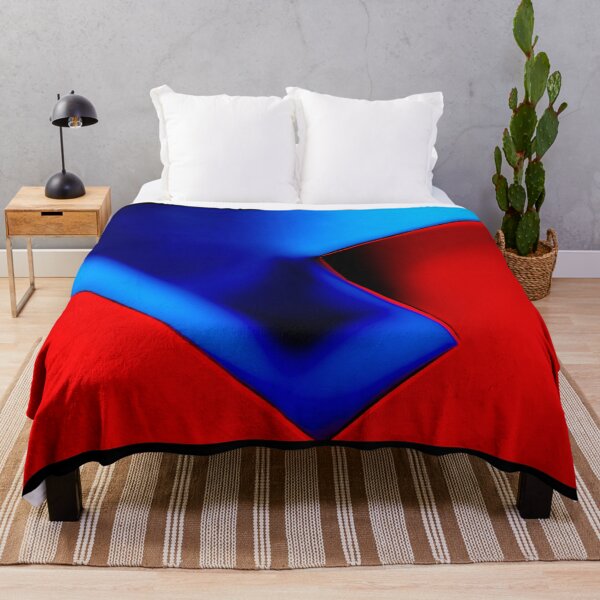Item preview, Electric Blue & Fire Red Abstract - Modern Minimalist Geometric Art designed and sold by AbulailArt.