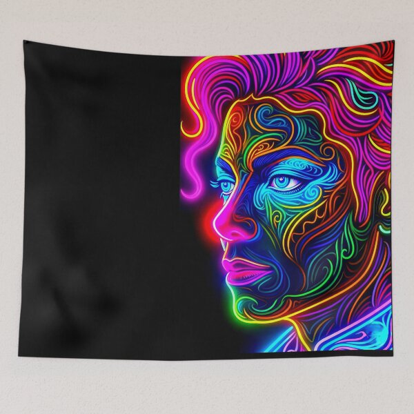 Item preview, Neon Glow Ornate Portrait Dance King Art designed and sold by ExploreAura Studio.