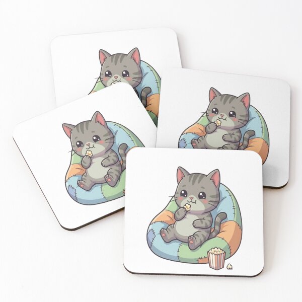 Item preview, Cute Cat Eating Popcorn Movie designed and sold by Ella_Sketch.