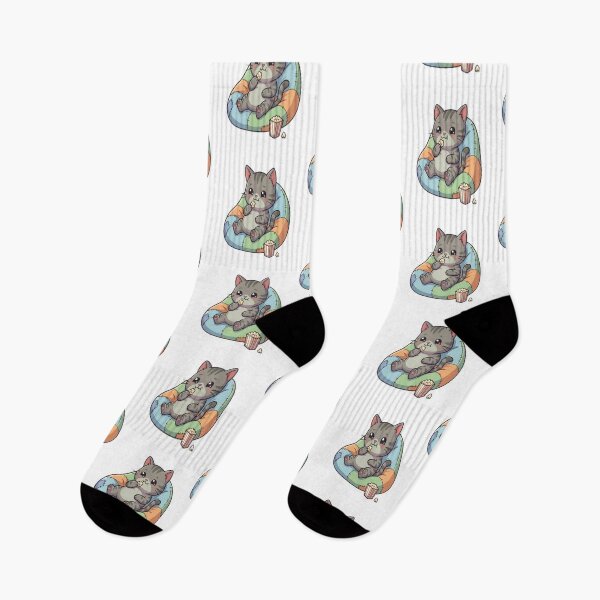 Item preview, Cute Cat Eating Popcorn Movie designed and sold by Ella_Sketch.