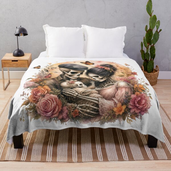 Item preview, Skeleton Family Floral Gothic Love Art designed and sold by InkNovaLab.