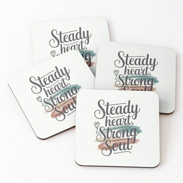 Item preview, Steady Heart Strong Soul – Minimal Hand Lettering Design designed and sold by ArthUpscale.