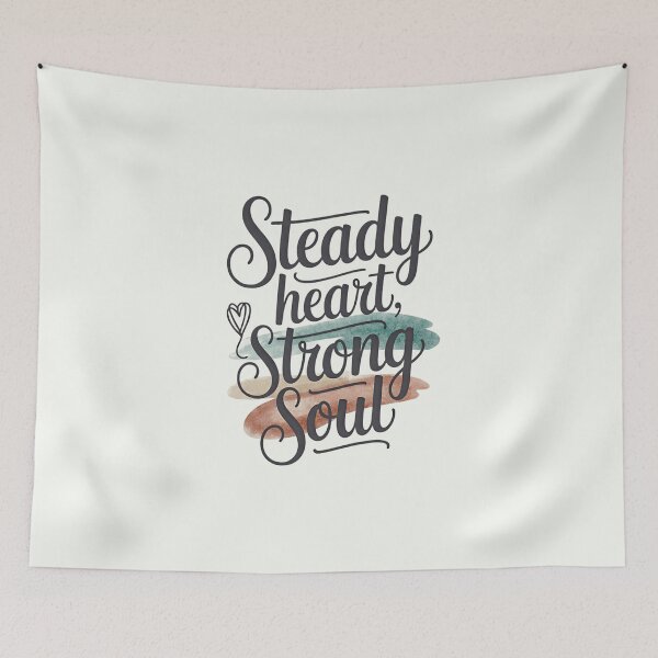 Item preview, Steady Heart Strong Soul – Minimal Hand Lettering Design designed and sold by ArthUpscale.
