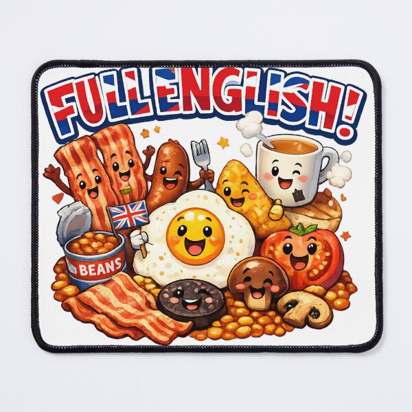 Item preview, Time for a Full English Funny Design – Cute British Breakfast Cartoon Art designed and sold by GarnerSupplyCo.