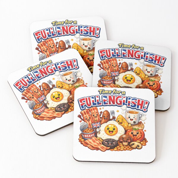 Item preview, Time for a Full English Funny Design – Cute British Breakfast Cartoon Art designed and sold by GarnerSupplyCo.