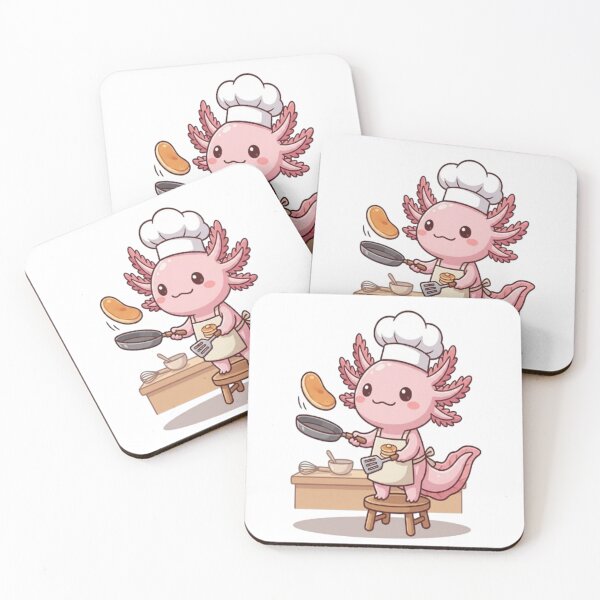 Item preview, Cute Pink Axolotl Chef Cooking designed and sold by Ella_Sketch.