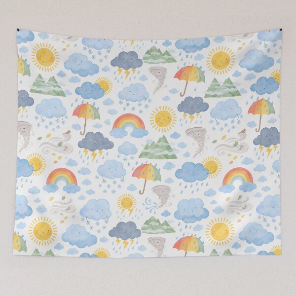 Item preview, Weather map for children at home, duvet cover designed and sold by Kentala.
