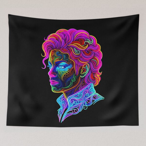 Item preview, Neon Glow Ornate Portrait Dance King Art designed and sold by ExploreAura Studio.
