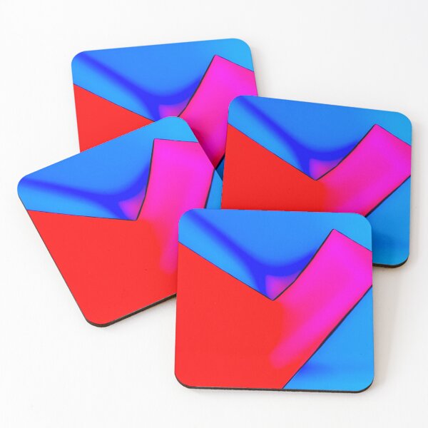 Item preview, Vivid Neon Geometric - Abstract Red Magenta Cyan Minimalist Art designed and sold by AbulailArt.
