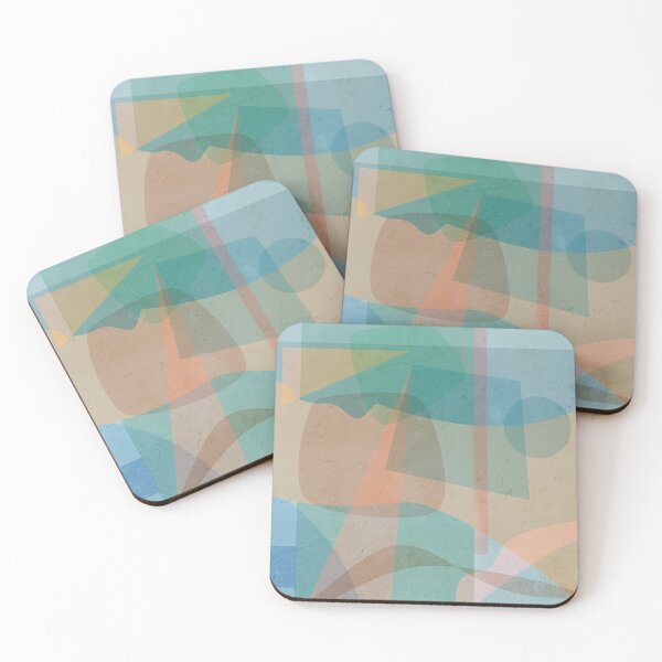 Item preview, Abstract geometrical pattern in sea blue colours designed and sold by korasi.