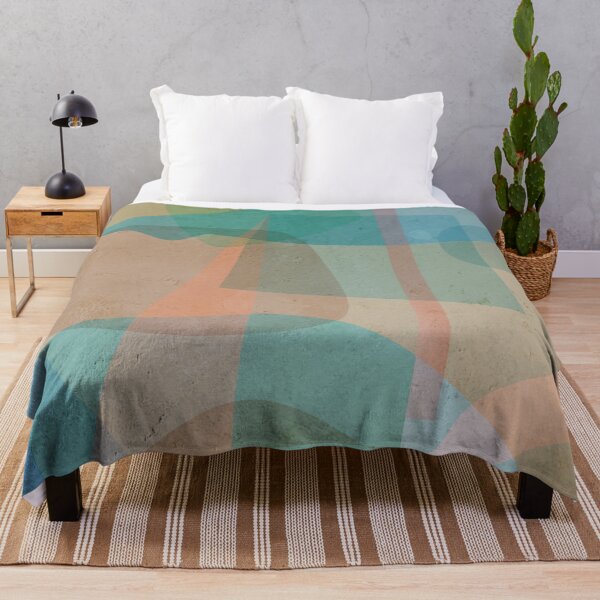 Item preview, Abstract geometrical pattern in sea blue colours designed and sold by korasi.