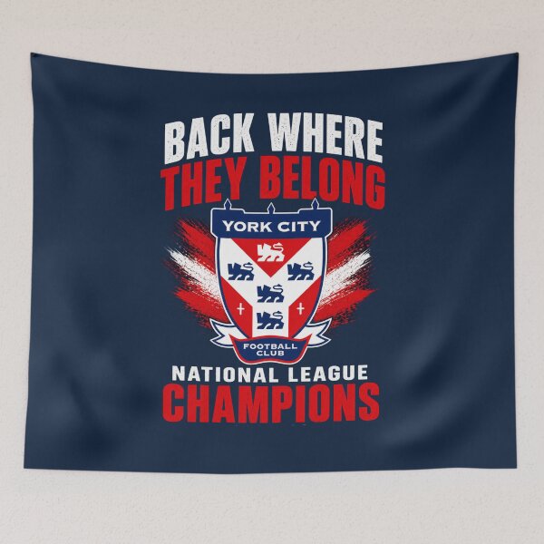 Item preview, York City Champions 2025/26 T-Shirt – Back Where They Belong National League Winners designed and sold by Final Whistle Art.