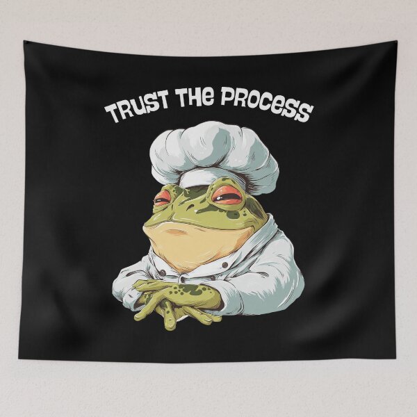 Item preview, Trust The Process Frog Gifts – Funny Cute Frog Chef Gifts – Meme Cooking Animal designed and sold by ZubekStudio.