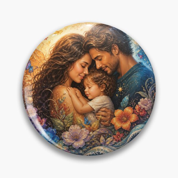 Item preview, Cosmic Family Moon Ocean Floral Art designed and sold by InkNovaLab.