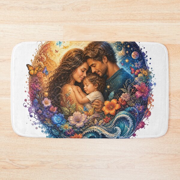 Item preview, Cosmic Family Moon Ocean Floral Art designed and sold by InkNovaLab.