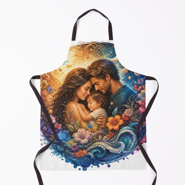 Item preview, Cosmic Family Moon Ocean Floral Art designed and sold by InkNovaLab.