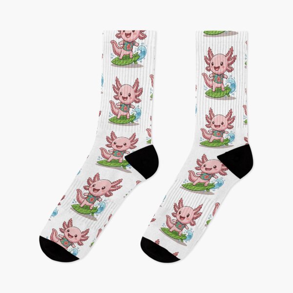Item preview, Cute Kawaii Axolotl Surfing Wave designed and sold by Ella_Sketch.