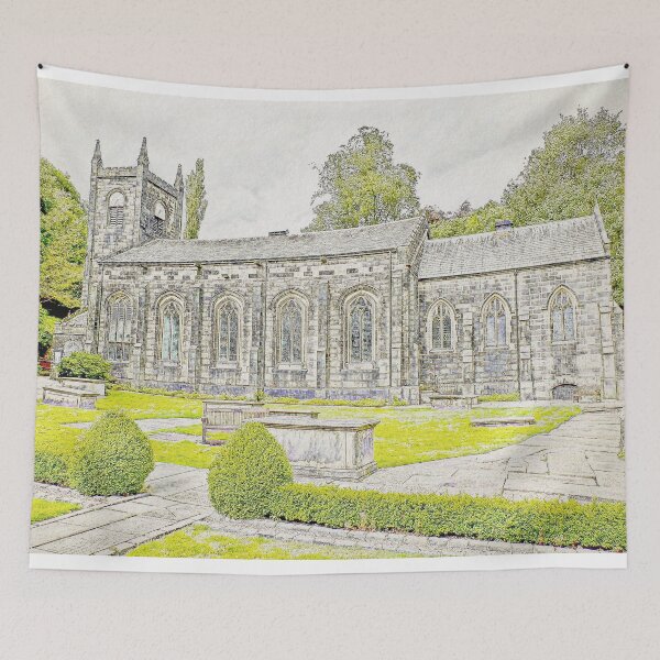 Item preview, St Mary's Church, Luddenden – Yorkshire Church Art Print designed and sold by ArtworkNorth.