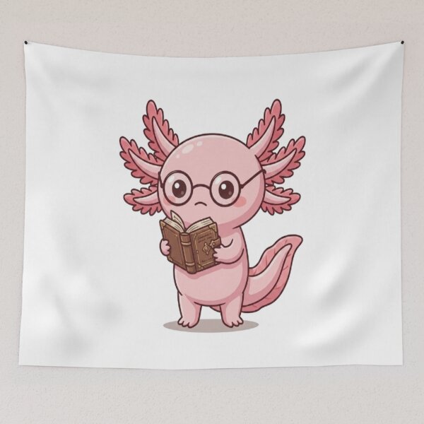 Item preview, Cute Kawaii Axolotl Reading Book designed and sold by Ella_Sketch.