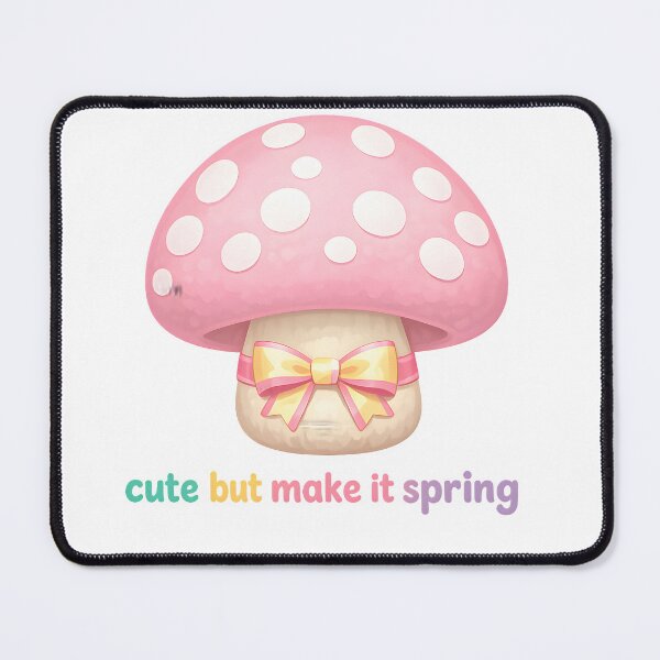 Item preview, pink spotted mushroom bow cottagecore spring designed and sold by Byte-shirt.