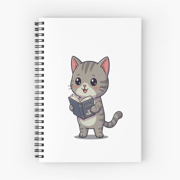 Item preview, Cute Grey Cat Reading Book designed and sold by Ella_Sketch.