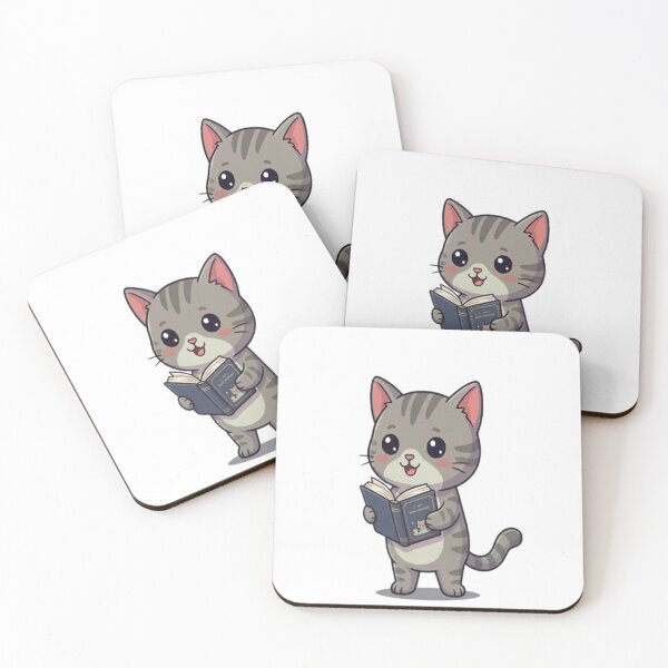 Item preview, Cute Grey Cat Reading Book designed and sold by Ella_Sketch.