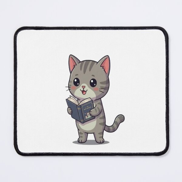 Item preview, Cute Grey Cat Reading Book designed and sold by Ella_Sketch.