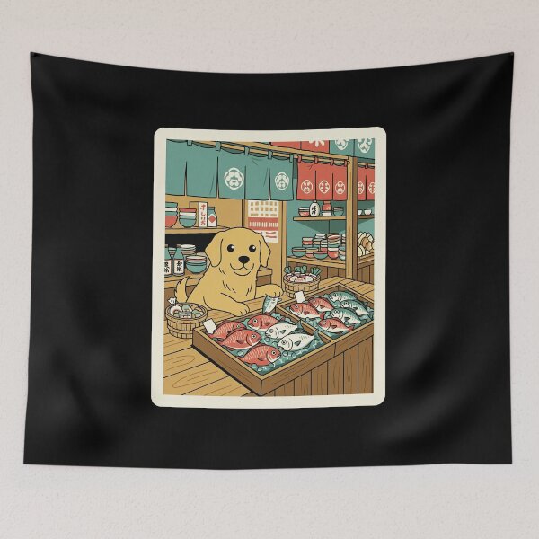 Item preview, Cute Dog Fish Market Illustration designed and sold by JordynLadukeg65.