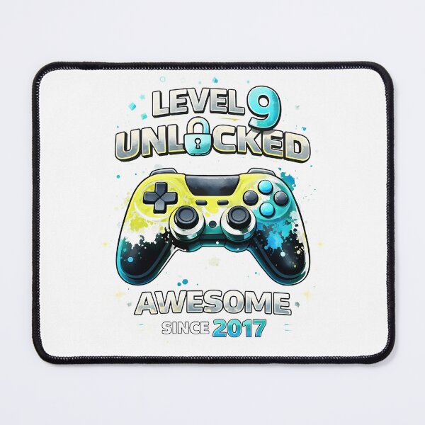 Item preview, Level 9 Unlocked Awesome Since 2017 Gamer Birthday designed and sold by OlyvieArt.