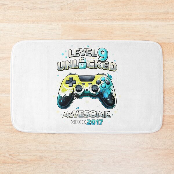 Item preview, Level 9 Unlocked Awesome Since 2017 Gamer Birthday designed and sold by OlyvieArt.