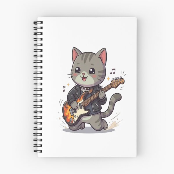 Item preview, Cute Grey Cat Playing Guitar designed and sold by Ella_Sketch.