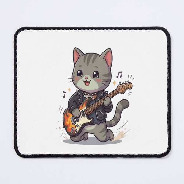 Item preview, Cute Grey Cat Playing Guitar designed and sold by Ella_Sketch.