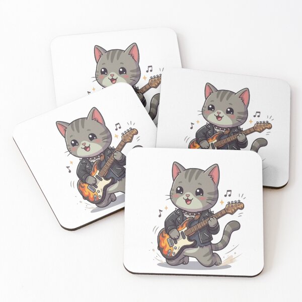 Item preview, Cute Grey Cat Playing Guitar designed and sold by Ella_Sketch.