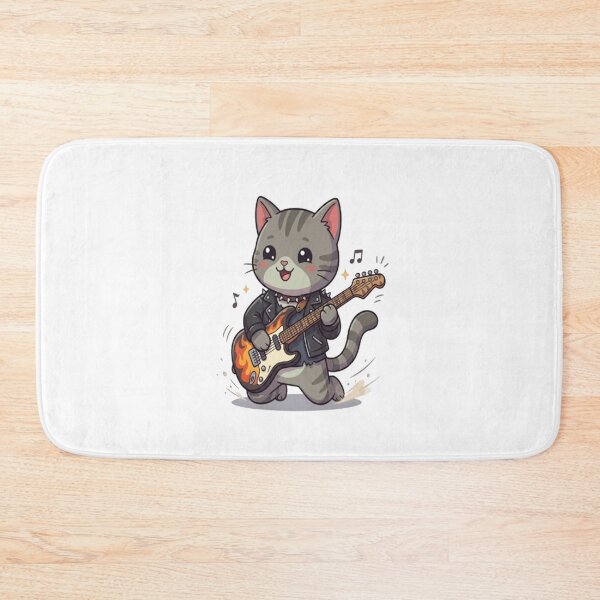 Item preview, Cute Grey Cat Playing Guitar designed and sold by Ella_Sketch.