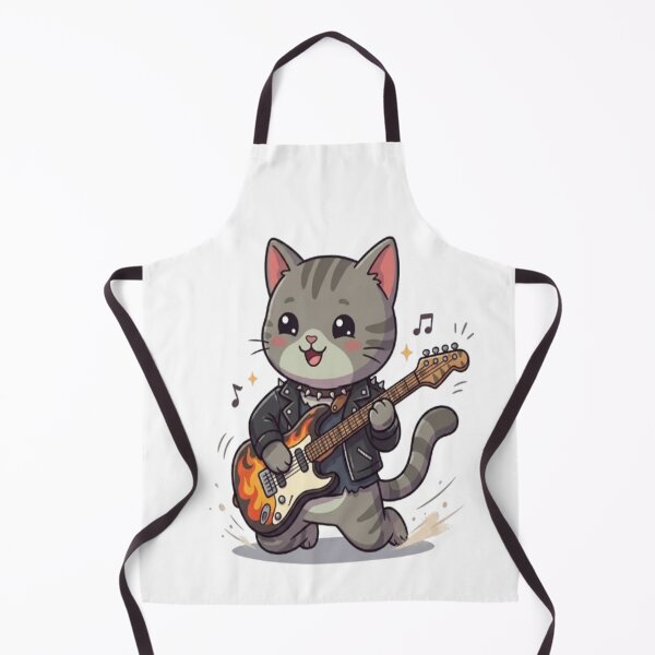 Item preview, Cute Grey Cat Playing Guitar designed and sold by Ella_Sketch.