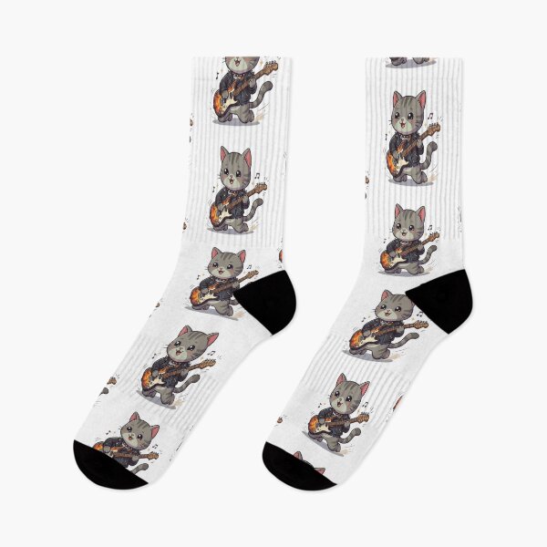 Item preview, Cute Grey Cat Playing Guitar designed and sold by Ella_Sketch.